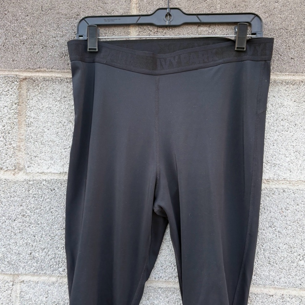 Ivy Park Size XL High Rise Black Slash Leggings Full Length Athletic Edgy Goth - Picture 6 of 15